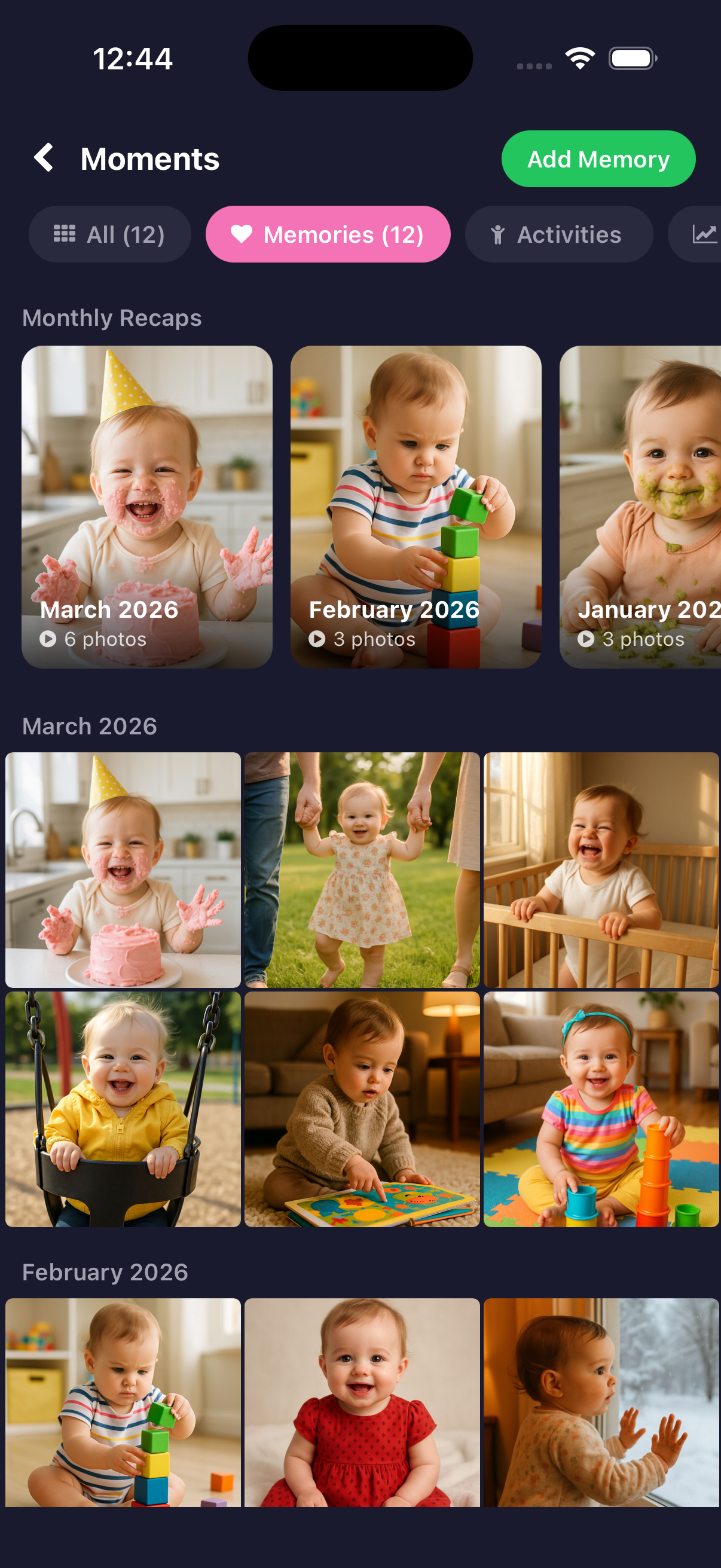 nappi Moments private family photo gallery